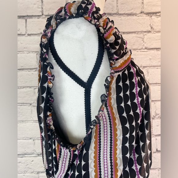 Merona Purple Geometric Boho Mid Length Dress with Ruffle Sleeves size 1X - Picture 5 of 10